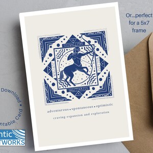 Sagittarius Greeting Card, Zodiac Birthday Card, Astrology Birthday Card, Card for Sagittarius, Birthday Card, Just Because