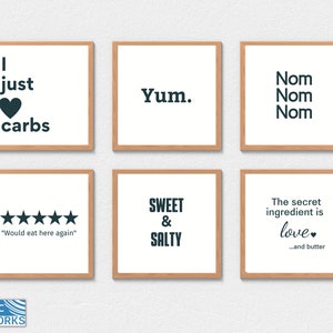 Kitchen Signs Bundle, Set of 6, Dining Room Décor, Printable Art, Kitchen Art