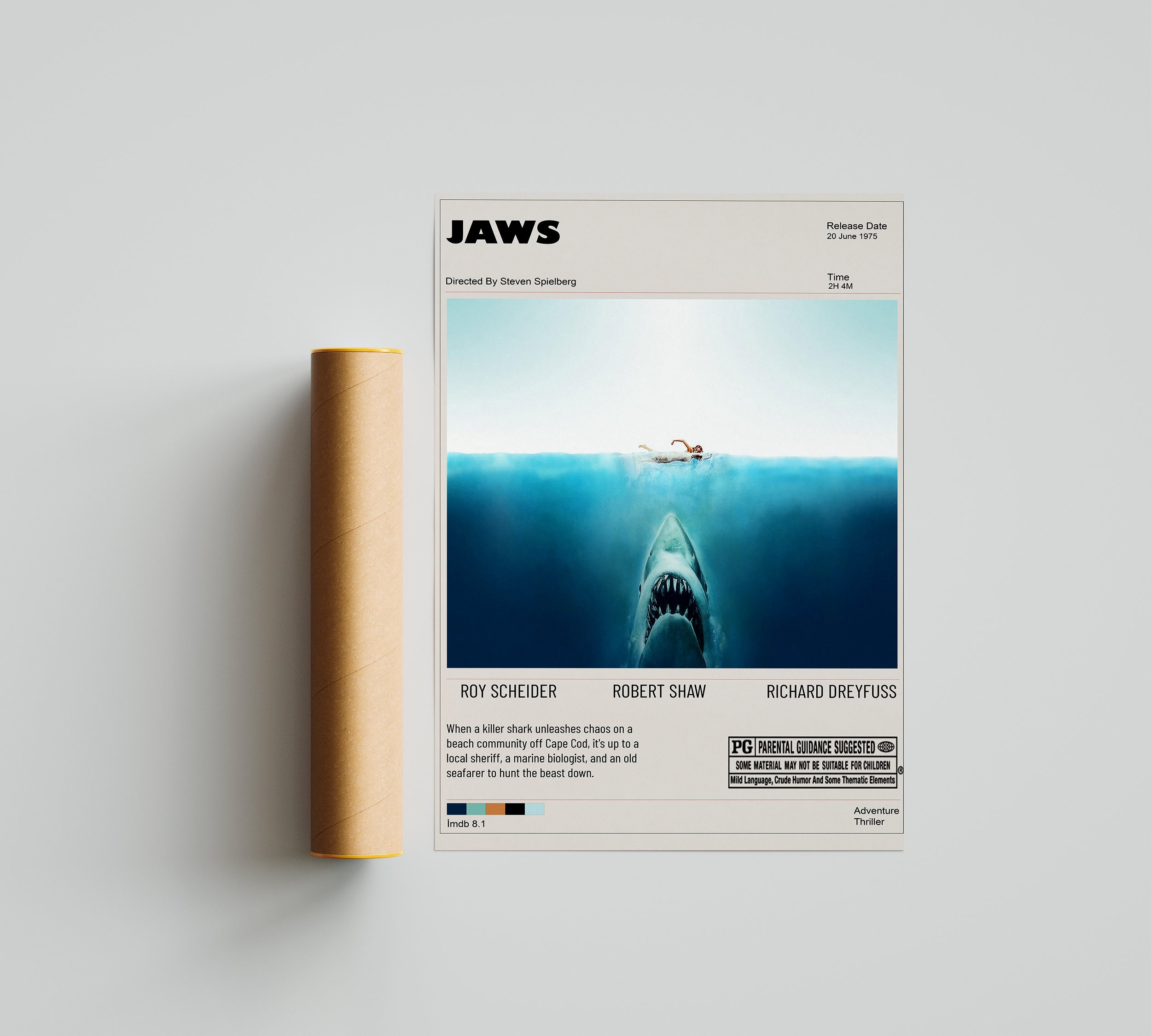 Discover Jaws Steven Spielberg Minimalist Movie Poster