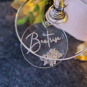 Personalized wedding acrylic wine charm Custom wedding acrylic wine charm Wedding decor Acrylic wine charms