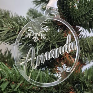 Personalized Christmas ornaments Custom Christmas tree decor Tree ornaments with name Wood Xmas decor Christmas bauble Christmas gift tag