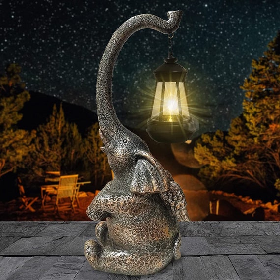 Elephant Outdoor Statues 15 Inch Elephant Garden Statues Home Etsy