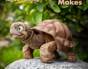 Fichier numérique .STL tortue pour impression 3D, figurine articulée, 3 mf inclus, tortue mignonne