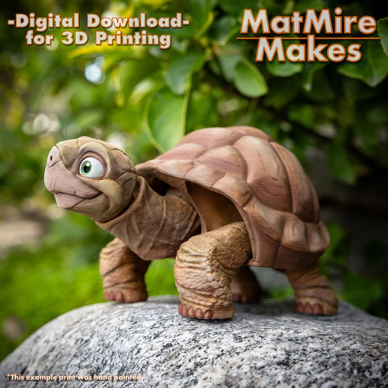 Tortoise Digital .STL File for 3d Printing, Articulated Fidget Figure, 3mf included, Cute Turtle image 1