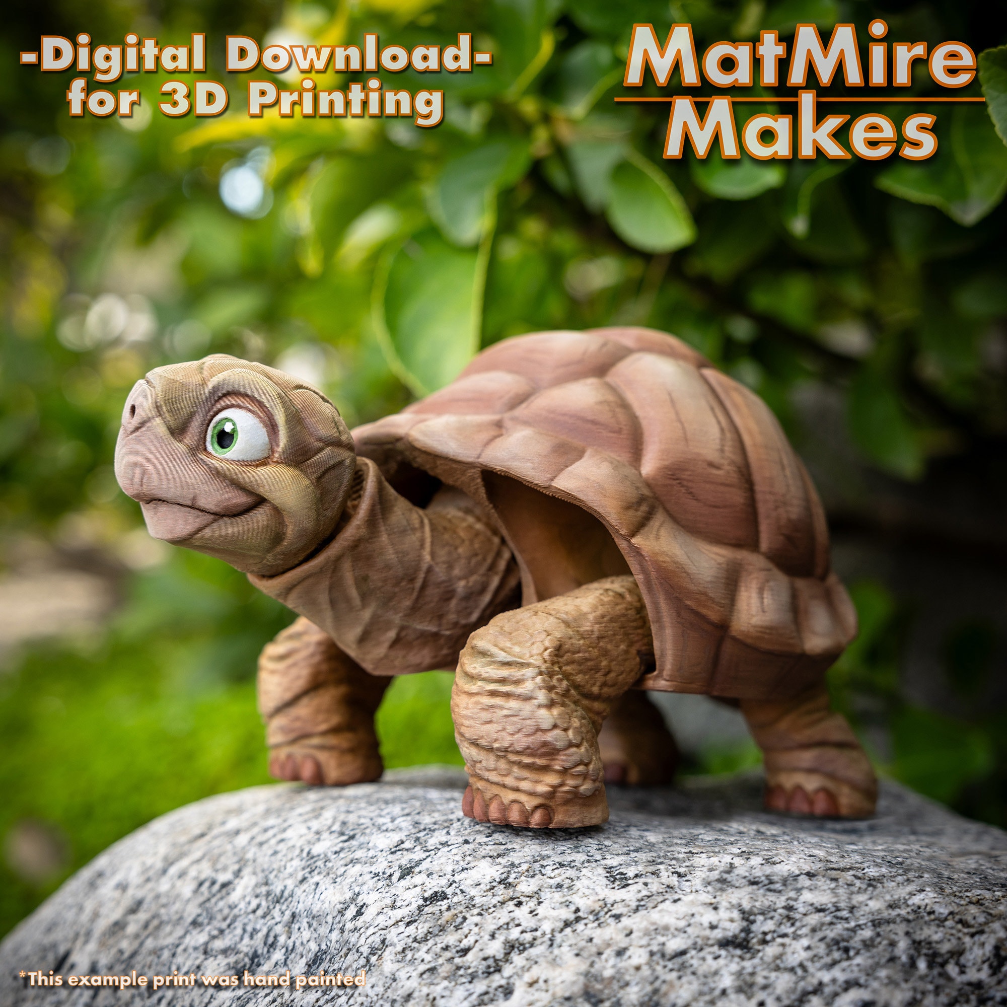 Tortoise Digital .STL File for 3d Printing, Articulated Fidget