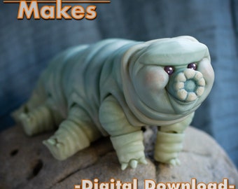 Tardigrade (Water Bear, Moss Piglet) print-in-place body, snap-fit head, cute-flexi