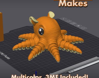 3D プリント用フラップジャック タコ .STL ファイル、関節式フィ