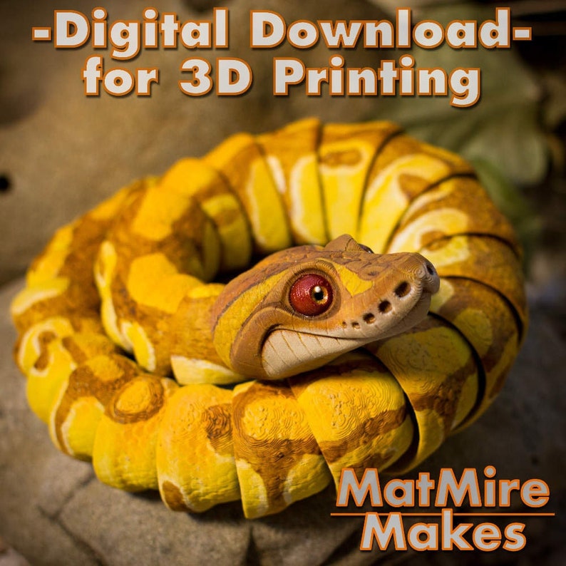 Ball Python Snake Digital .STL File for 3dprinting - Etsy