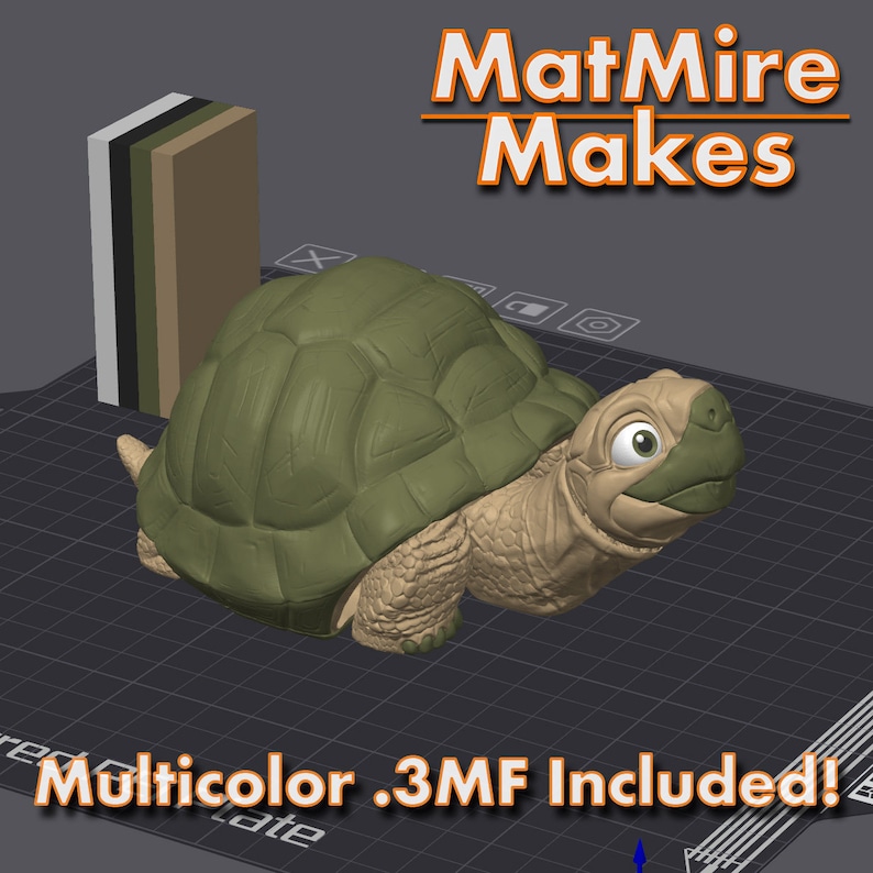 Tortoise Digital .STL File for 3d Printing, Articulated Fidget Figure, 3mf included, Cute Turtle image 10