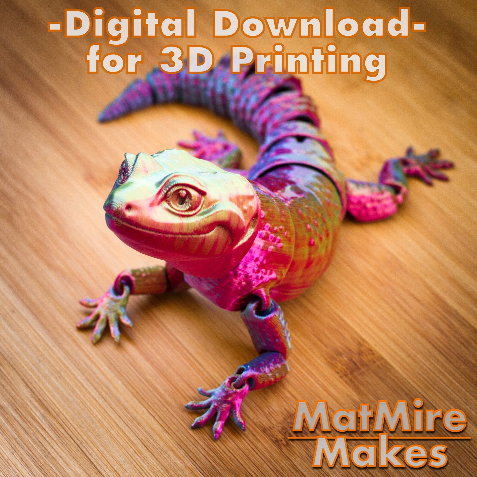Leopard Gecko Digital .STL File for 3dPrinting Articulated - Etsy België