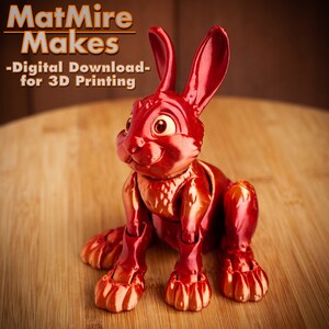 Bunny Rabbit Digital .STL File for 3d Printing, Articulated Fidget ...