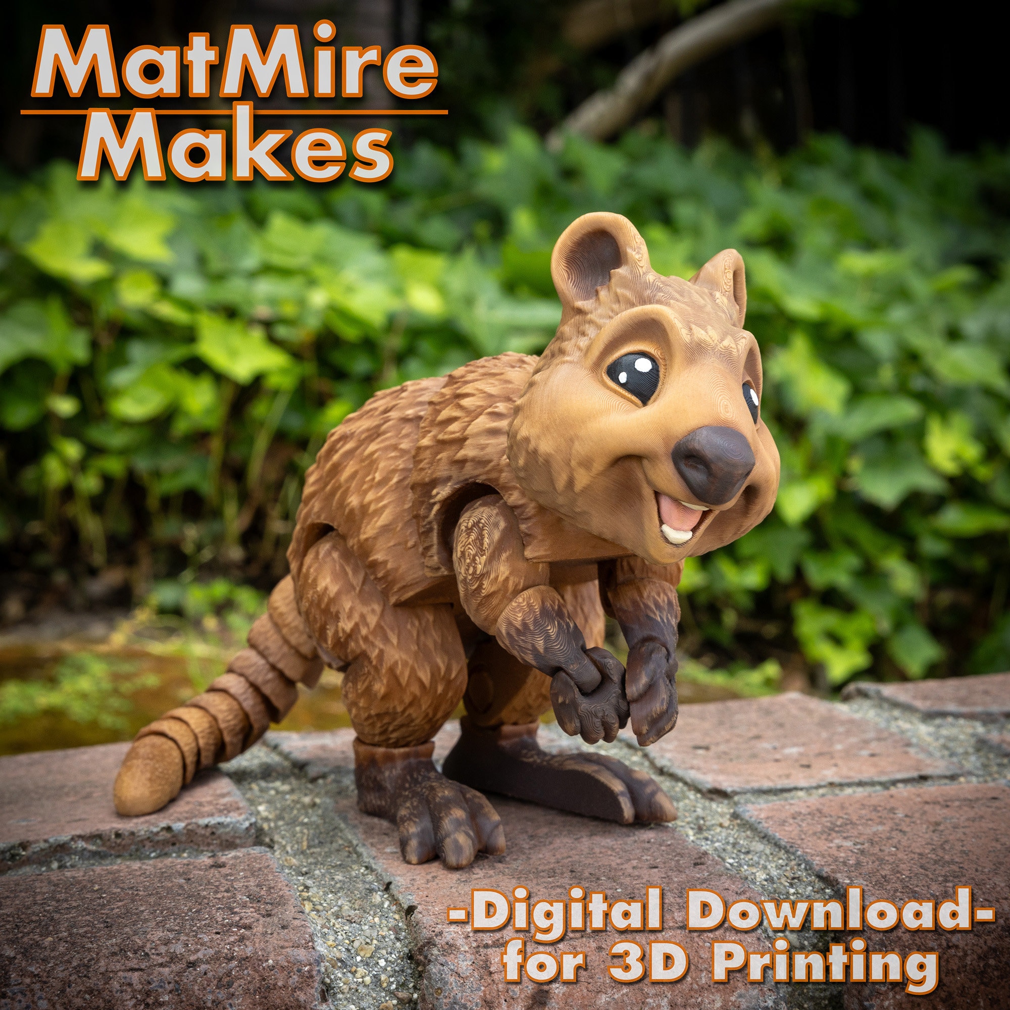 Quokka Digital .STL File for 3d Printing, Articulated Fidget