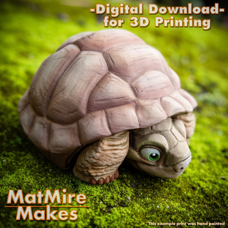 Tortoise Digital .STL File for 3d Printing, Articulated Fidget Figure, 3mf included, Cute Turtle image 8