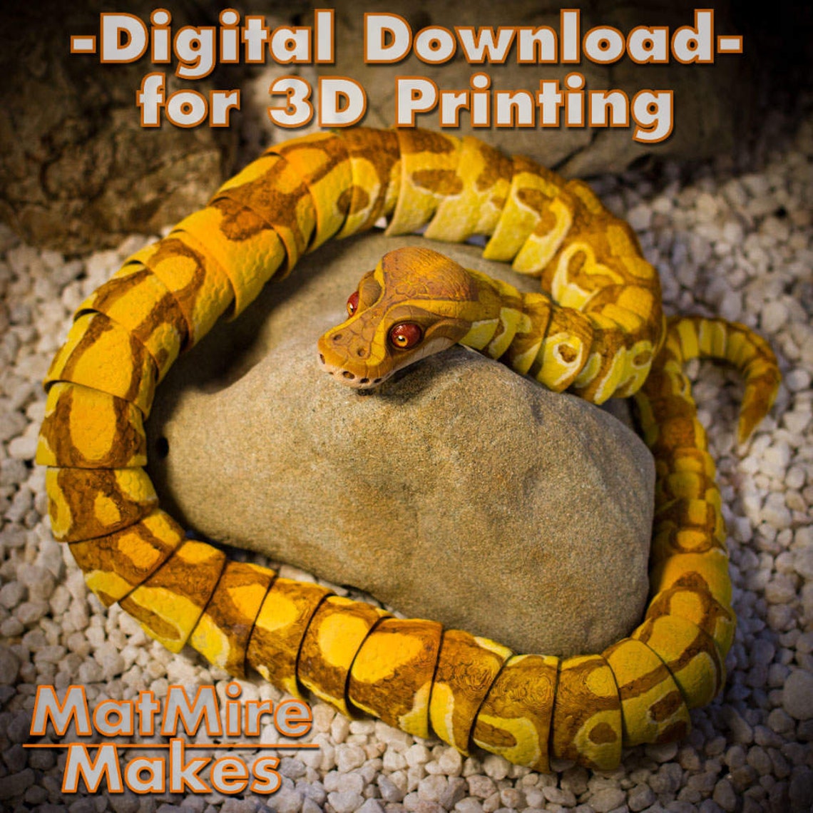Ball Python Snake Digital .STL File for 3dprinting - Etsy