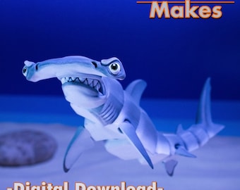 Hammerhead Shark Digital File for 3d Printing, Articulated