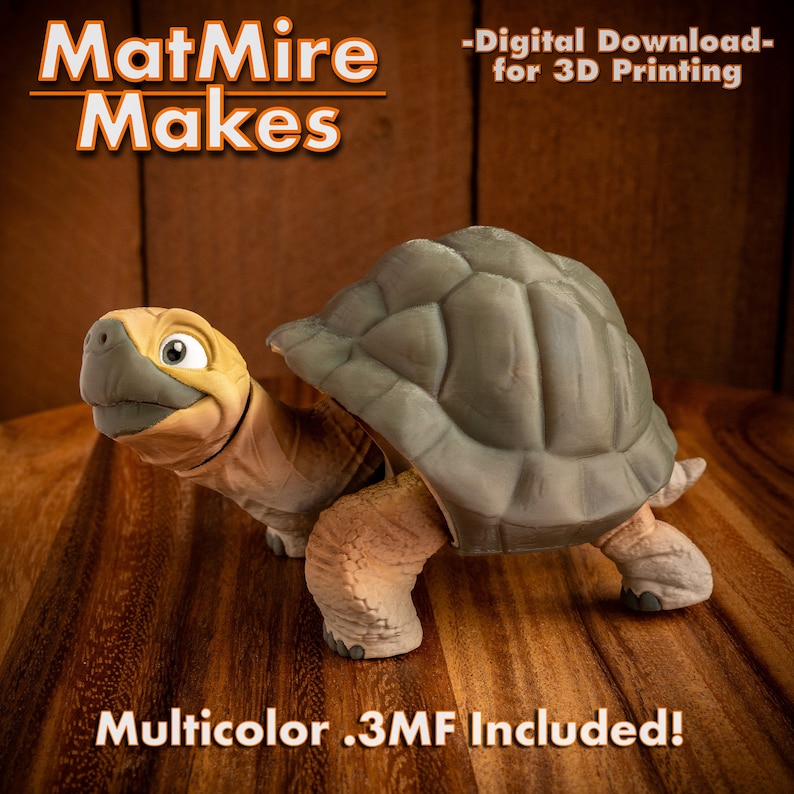 Tortoise Digital .STL File for 3d Printing, Articulated Fidget Figure, 3mf included, Cute Turtle image 9
