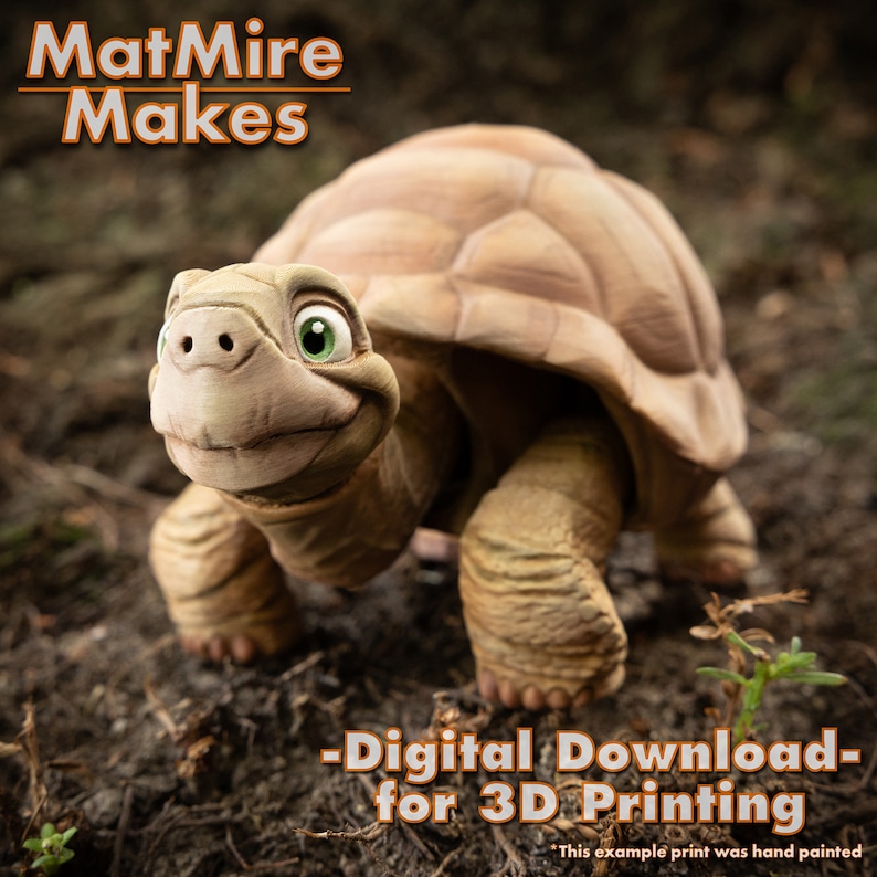 Tortoise Digital .STL File for 3d Printing, Articulated Fidget Figure, 3mf included, Cute Turtle image 4