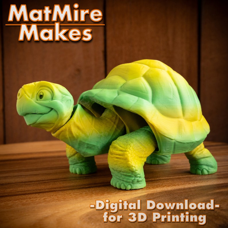 Tortoise Digital .STL File for 3d Printing, Articulated Fidget Figure, 3mf included, Cute Turtle image 5