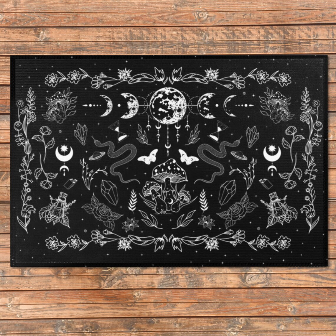 Gothic Area Rug Moon Phase Rug Witchcraft Decor Halloween - Etsy