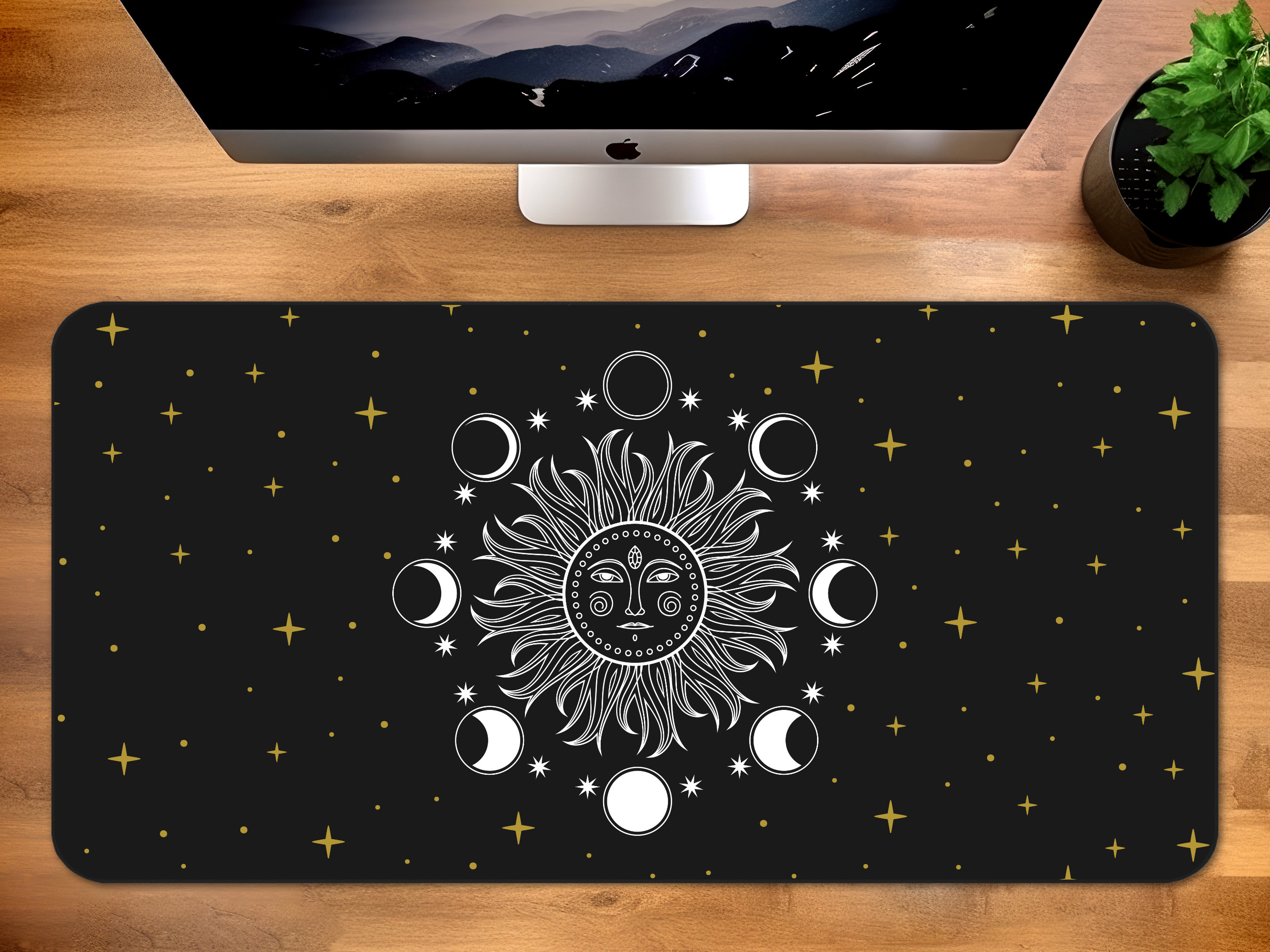  Moon Mushroom Gaming Desk Pad Cute Dark Tarot