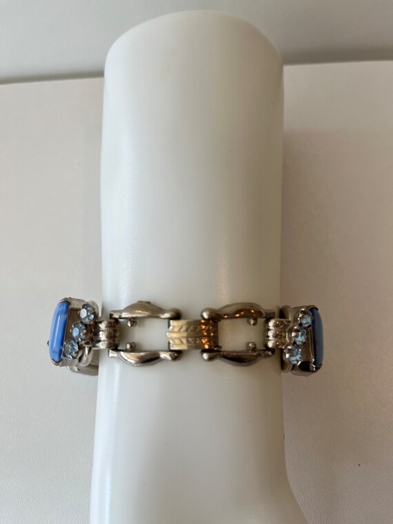 Vintage 1950s blue Cabochon bracelet - image 3