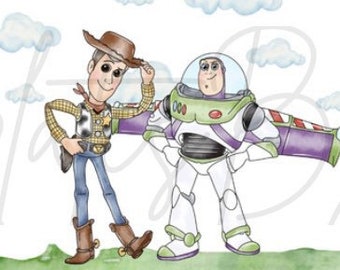 Buzz und Woody Food Label, Disney Wasserflaschenetikett, digitales Etikett Toy Story, zwei Unendlichkeit und darüber hinaus Partyzubehör, sofortiger Download
