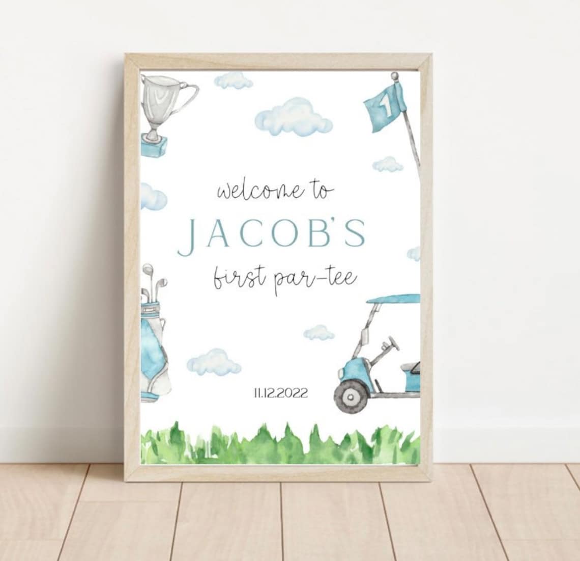 Golf Theme Welcome Sign, First Partee Sign, First Birthday Party Sign ...