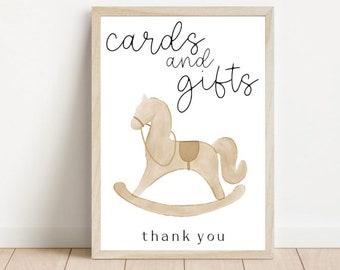 Carte de douche de bébé neutre et signe cadeau, signe de douche de bébé boho, douche de bébé thème moderne et bohème, signe de douche de bébé minimaliste