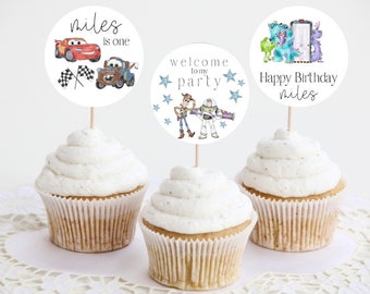 Children's cupcake toppers, to infinity and beyond, digital printable editable cupcake toppers, toy story cupcake toppers, disney cupcake