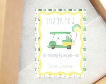 Golf theme thank you tag, golf birthday theme, first partee theme, birthday party thank you tag, Masters golf theme, hole in one party