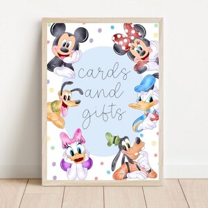 Disney Birthday gift sign, disney theme sign, disney birthday party, mickey mouse and friends birthday party, disney land party