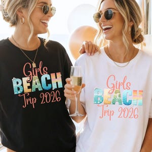 Girls Beach Trip Personalize Group Shirt, Custom Girls Friends Vacation Squad Tee, Family Vacation Group Shirt, Matching Sister Beach Shirts