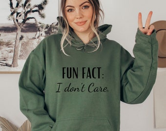 Fun Fact I Don't Care Hoodie Sweatshirt, Funny Sweatshirt, Inspirational Sweatshirt, Gift For Friend, Funny Mom Shirt, Sarcastic Sweatshirt