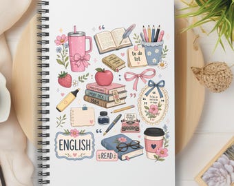 English Teacher Notebook, Reading Teacher Gift, New Teacher Grad Gift, Application Week, Grammar Teacher Spiral Notebook, Cute Tooter Gift