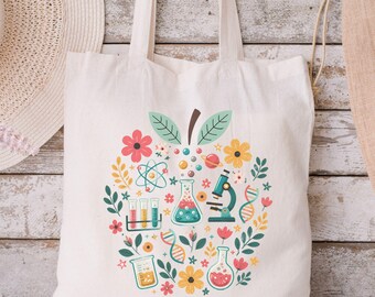 Science Teacher Tote Bag, Science Teacher Book Bag, Science Teacher School Bag, Teaching Science Appreciation Back to School Tooter Gift