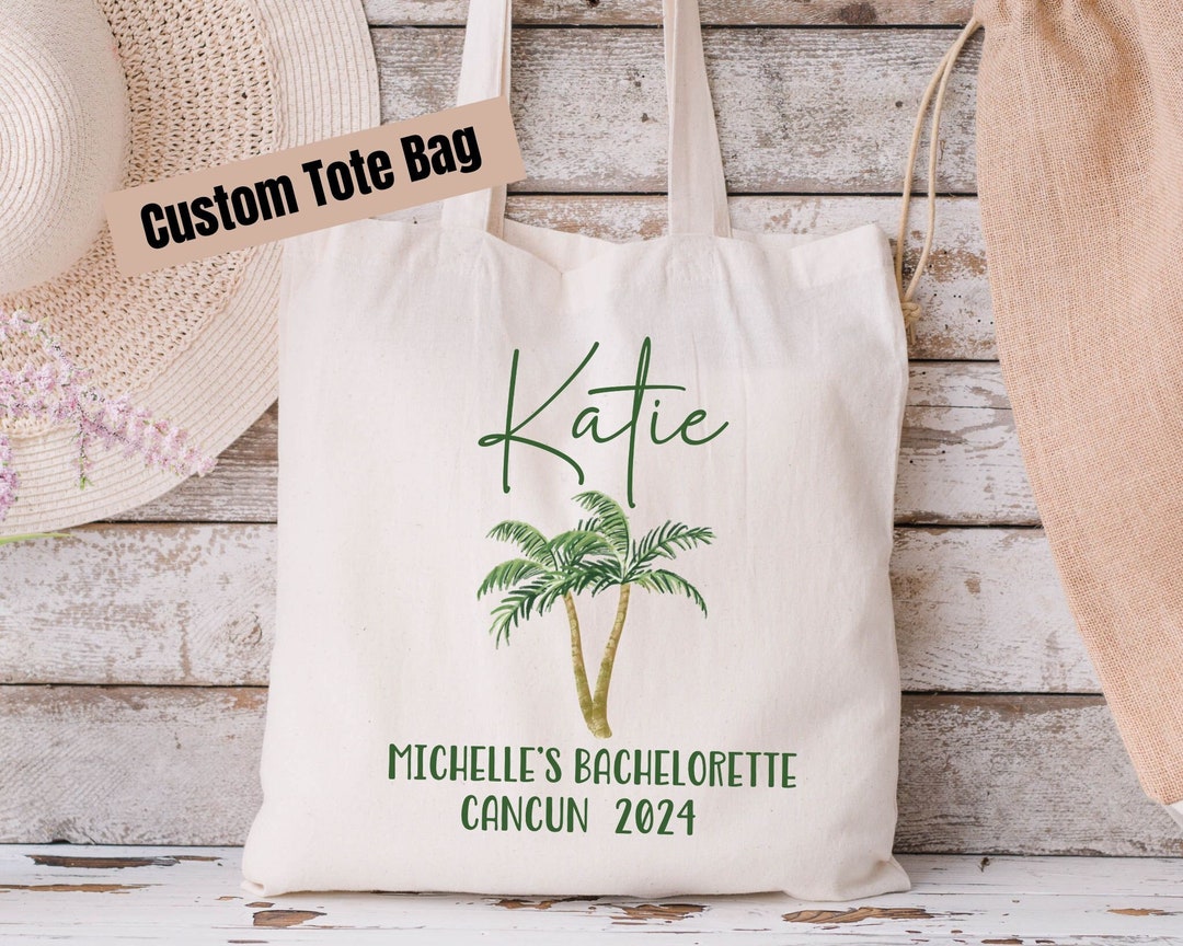 Personalized Destination Bachelorette Gift Favor Tote Bag, Custom ...
