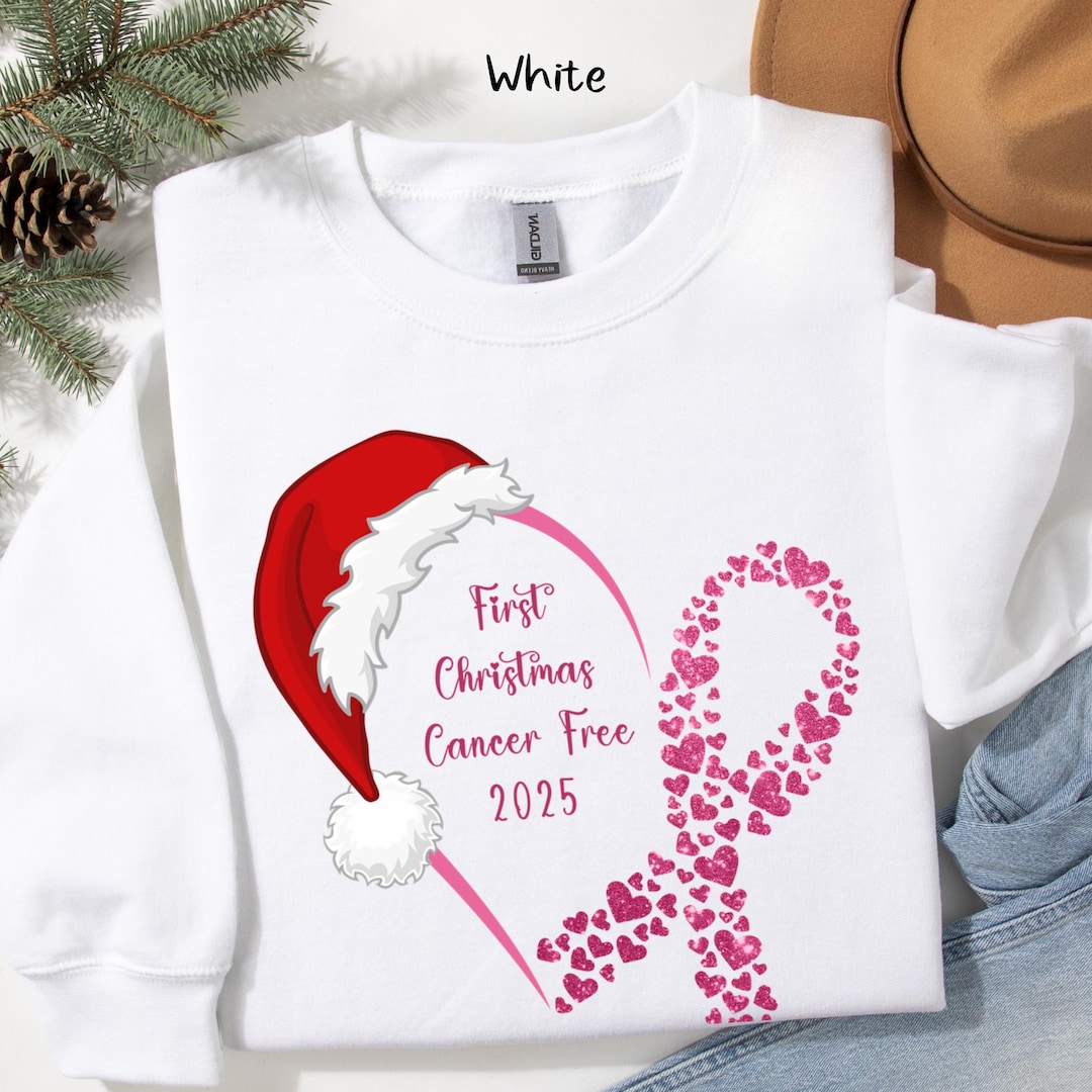 Personalized First Christmas Breast Cancer Survivor Sweatshirt, Custom ...