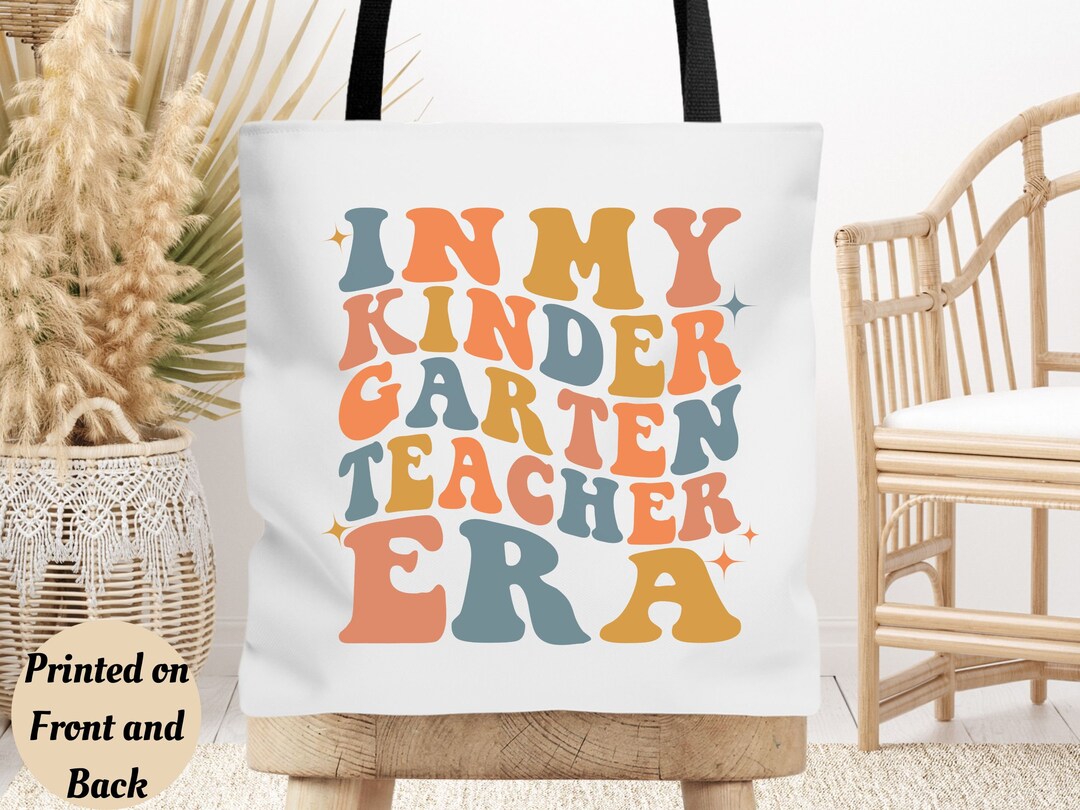 In My Kindergarten Teacher Era Tote Bag, Kinder Garten Teacher Gift ...