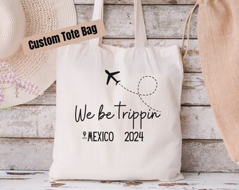 Personalized Vacation Destination Tote Bag, Custom Vacation Group Gift Idea, Family Trip Travel Keepsake Gift, Girls Trip Matching Tote Bag