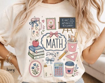 Comfort Colors Math Teacher Shirt, Math Teacher Appreciation Gift, Back to School TShirt, Math Tooter Gift, Loves Numbers Mathematician Gift