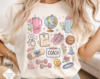 Coach Tee, Gym Teacher Appreciation Gift, PE Teacher Gift, Physical Education Teacher Back to School Sweatshirt, Loves Teaching