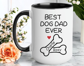 Personalized Dog Dad Coffee Mug, Custom Dog Dad Gifts, Custom Dog Mug, Custom Pet Mug, Dog Lover Gift, Dog Owner Gift, Best Dog Dad Ever Cup