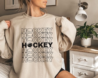 Hockey Sweatshirt Ice Hockey Shirts Hockey Season Eat Sleep Hockey Player Gift Hockey Dad Mom Hockey Goalie Puck That Unisex Sweatshirt