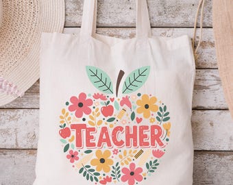 Teacher Tote Bag, Teacher Book Bag, Teacher School Bag, Gift for Teacher, Teacher Appreciation Gift, Back to School Tooter Gift, Teaching