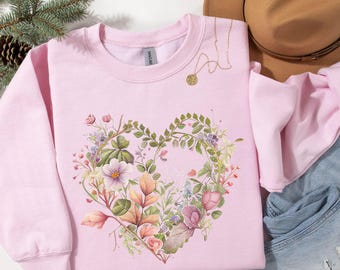 Watercolor Wildflower Sweatshirt Trendy Nature Lovers Sweater Springtime Floral Botanical Shirt Gift for Mom Mother's Day Spring Flower Top
