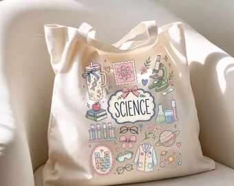 Science Teacher Tote Bag, Science Teacher Book Bag, Science Teacher School Bag, Teaching Science Appreciation Back to School Tooter Gift