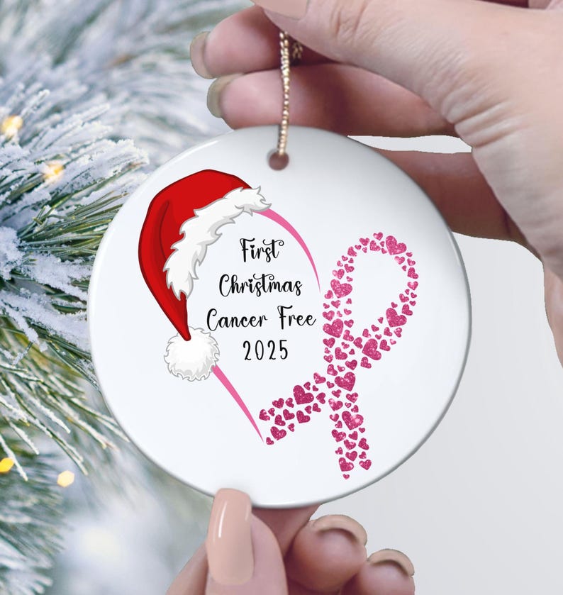 Personalized First Christmas Breast Cancer Survivor Ornament, Custom ...