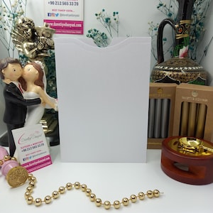 上開きのサテンホワイト招待状封筒 | 結婚式、誕生日、企業イベントに最適なエレガントな封筒 | さまざまなサイズオプション、パーティー