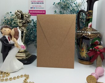 Ekologiczne zaproszenia z papieru Bahia Kraft 270 gr z recyklingu - spersonalizowane zaproszenia ślubne, rustykalne koperty, vintage, spersonalizowane koperty na wydarzenia