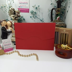 Torito orizzontale rosso bizantino, busta da matrimonio, elegante carta di qualità per inviti di nozze, RSVP, baby shower, festa, matrimonio di lusso